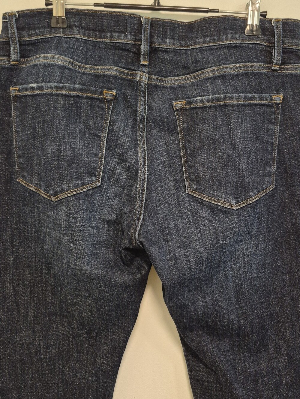 Frame Le Garcon Crop Jeans Released Hem Covant Dark Blue Straight Ankle Sz 28 - Picture 10 of 14